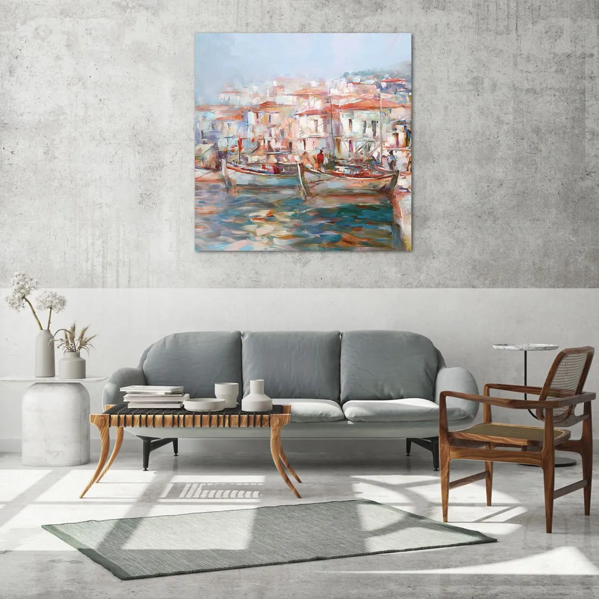 Obraz na skle - Pastelová dovolenka - 70x70 cm