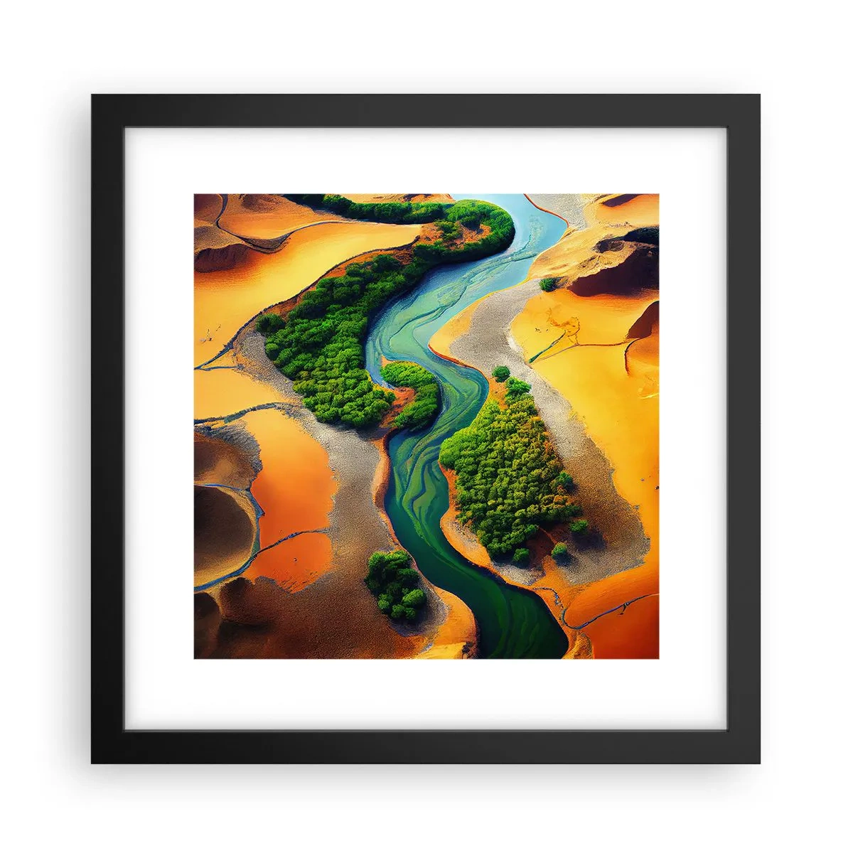 Plagát v čiernom ráme - Životodarná rieka - 30x30 cm