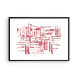 Plagát v čiernom ráme - Červené mesto - 70x50 cm