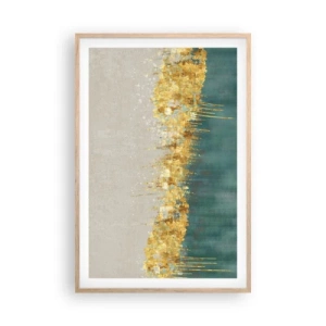 Plagát v ráme zo svetlého duba - Zlatá hranica - 61x91 cm