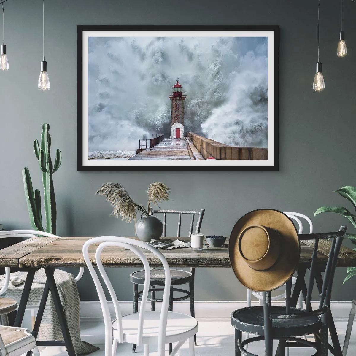 Plagát v čiernom ráme - Hukot vody, šum vetra - 40x30 cm