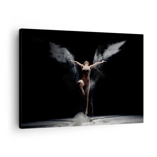 Obraz na plátne - Tanečník v pohybe s výrazným efektom prachu na čiernom pozadí - 70x50cm - Elfovia existujú - Moderná nástenná dekorácia do obývacej izby a spálne ARTTOR