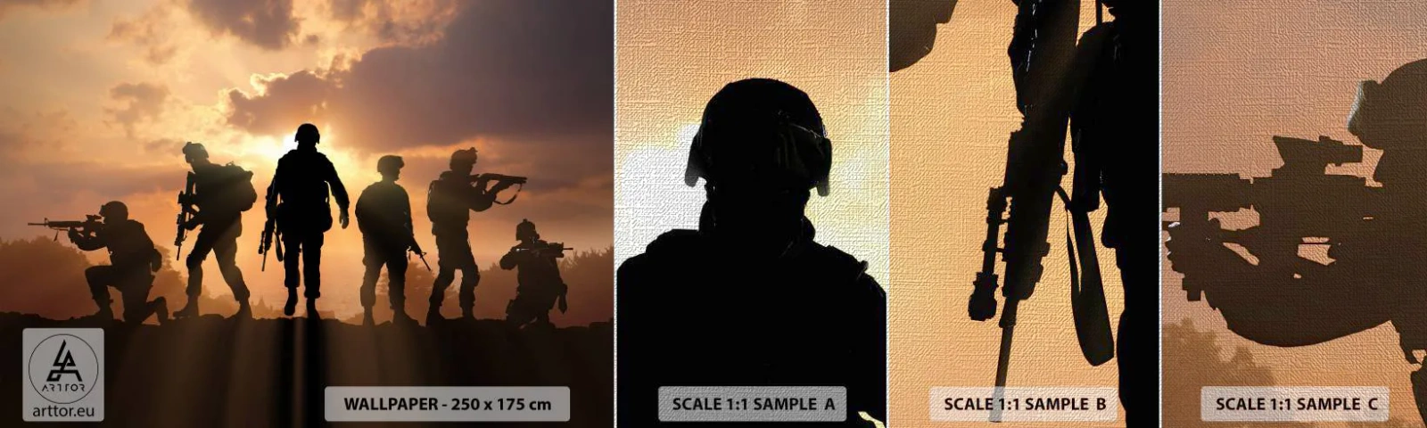 Vzorka fototapety Premium Canvas - Brothers in arms - Vojenské, Vojak, Puška - 100x30 cm