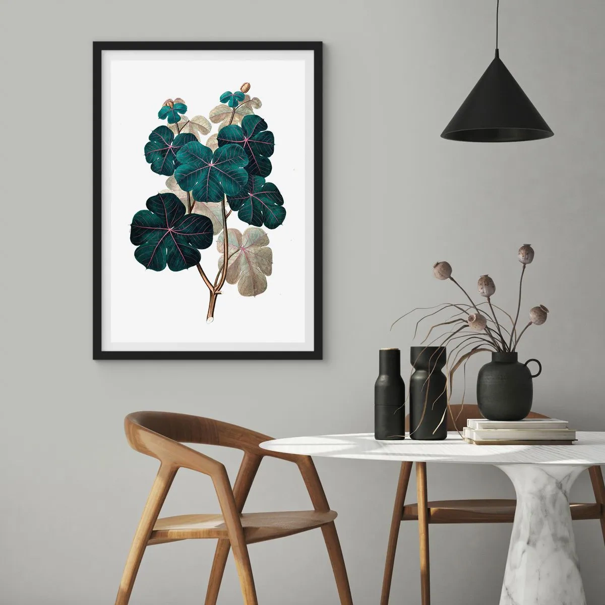 Plagát v čiernom ráme - Zo starého herbára - 61x91 cm