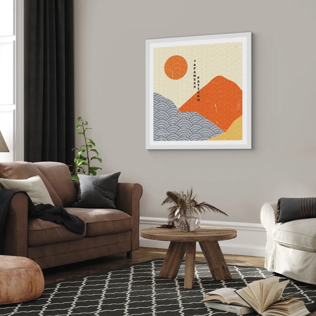 Plagát v bielom ráme - V japonskom duchu - 40x40 cm