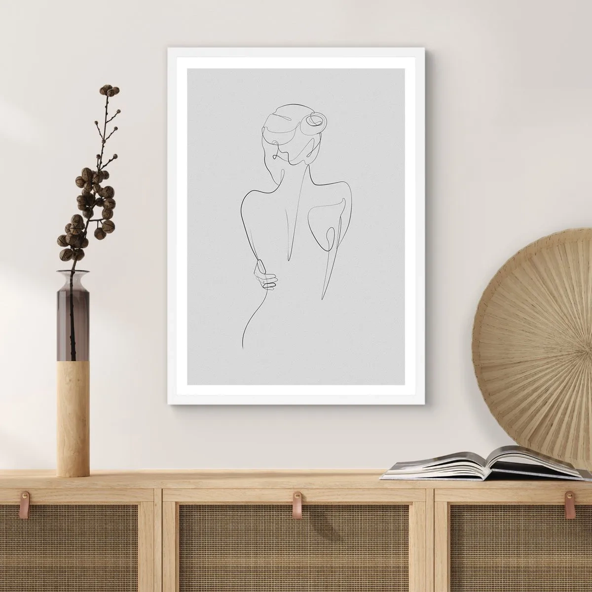 Plagát v bielom ráme - Hudba tela - 70x100 cm