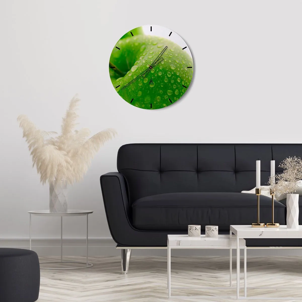 Nástenné hodiny - Zelená studená sviežosť - 40x40 cm