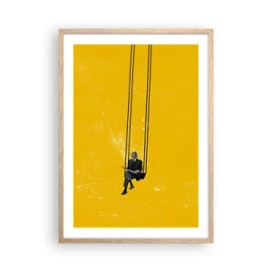 Plagát v ráme zo svetlého duba - Deň ako každý iný - 50x70 cm