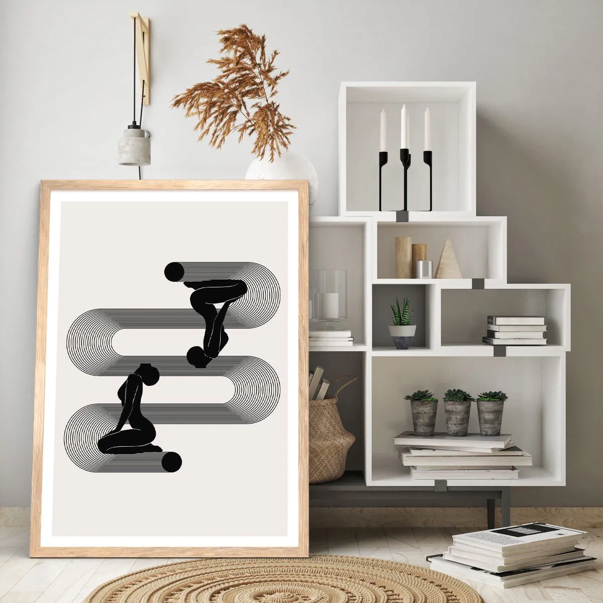 Plagát v ráme zo svetlého duba - Zmyselná symetria - 61x91 cm