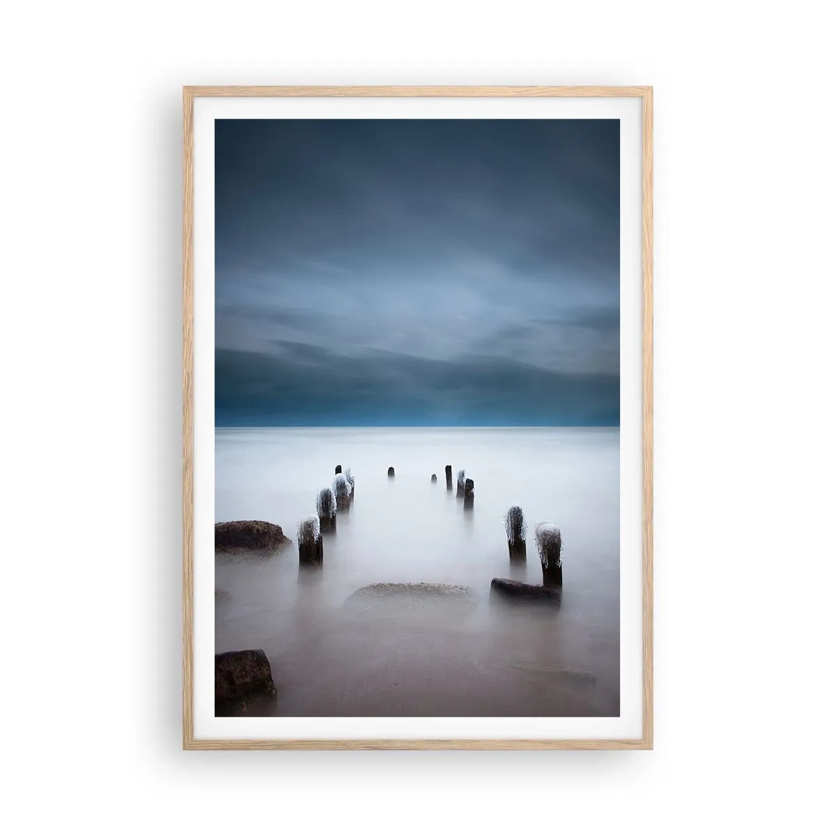 Plagát v ráme zo svetlého duba - Zamyslené jazero - 70x100 cm