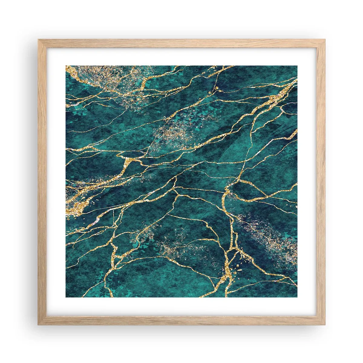 Plagát v ráme zo svetlého duba - Zlatá žila - 50x50 cm