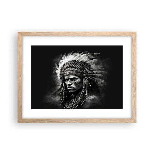 Plagát v ráme zo svetlého duba - Vodca a bojovník - 40x30 cm