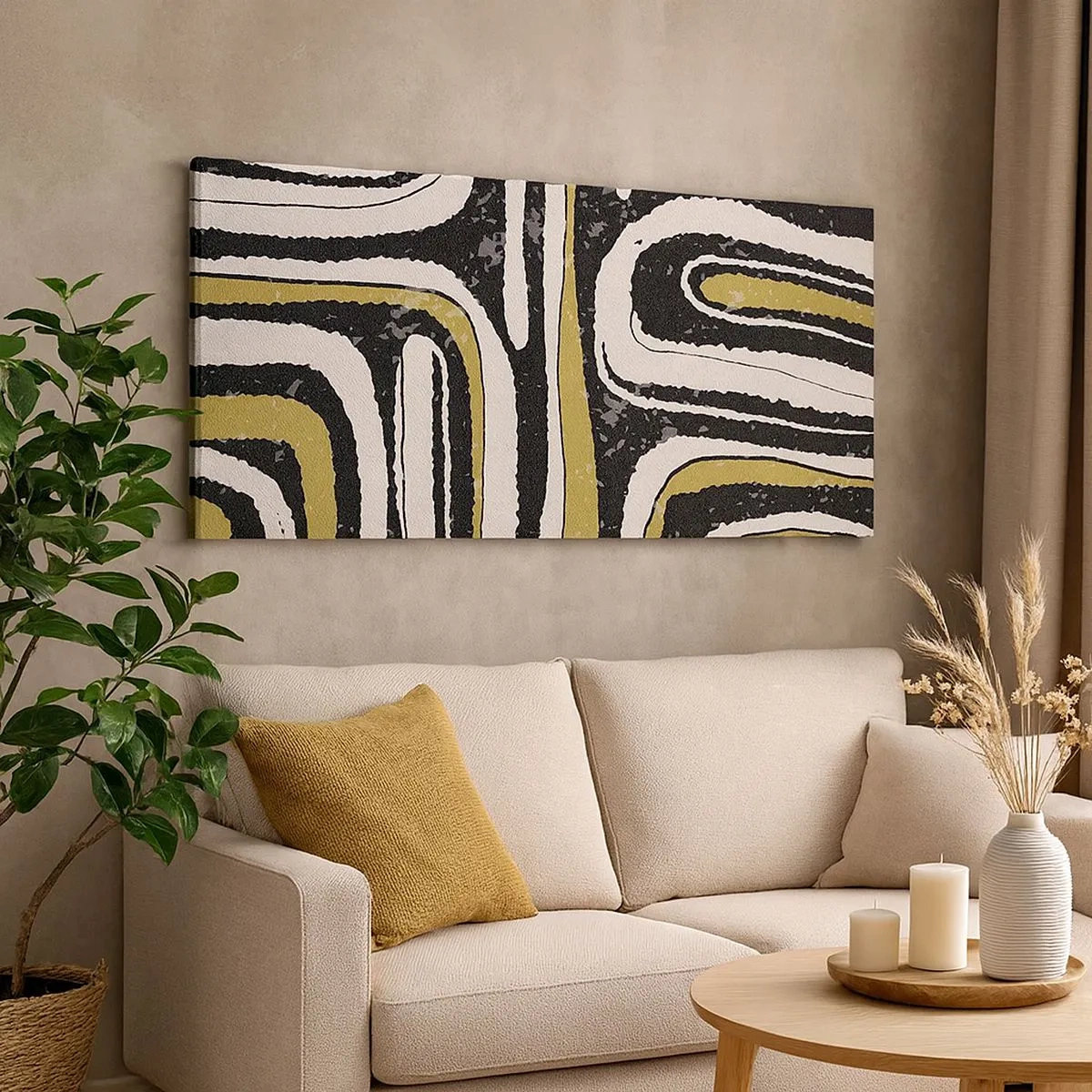 Obraz na plátne - Kompozícia: trakty a uličky - 100x40 cm