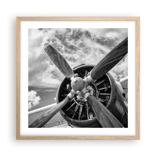 Plagát v ráme zo svetlého duba - Dobyvateľ oblohy - 50x50 cm