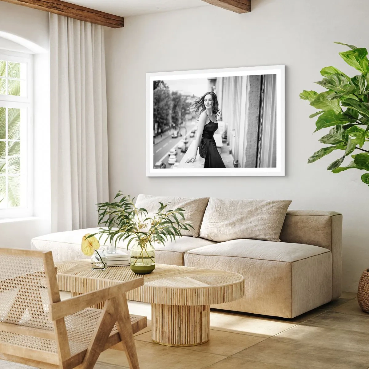 Plagát v bielom ráme - Určite Parížanka - 70x50 cm