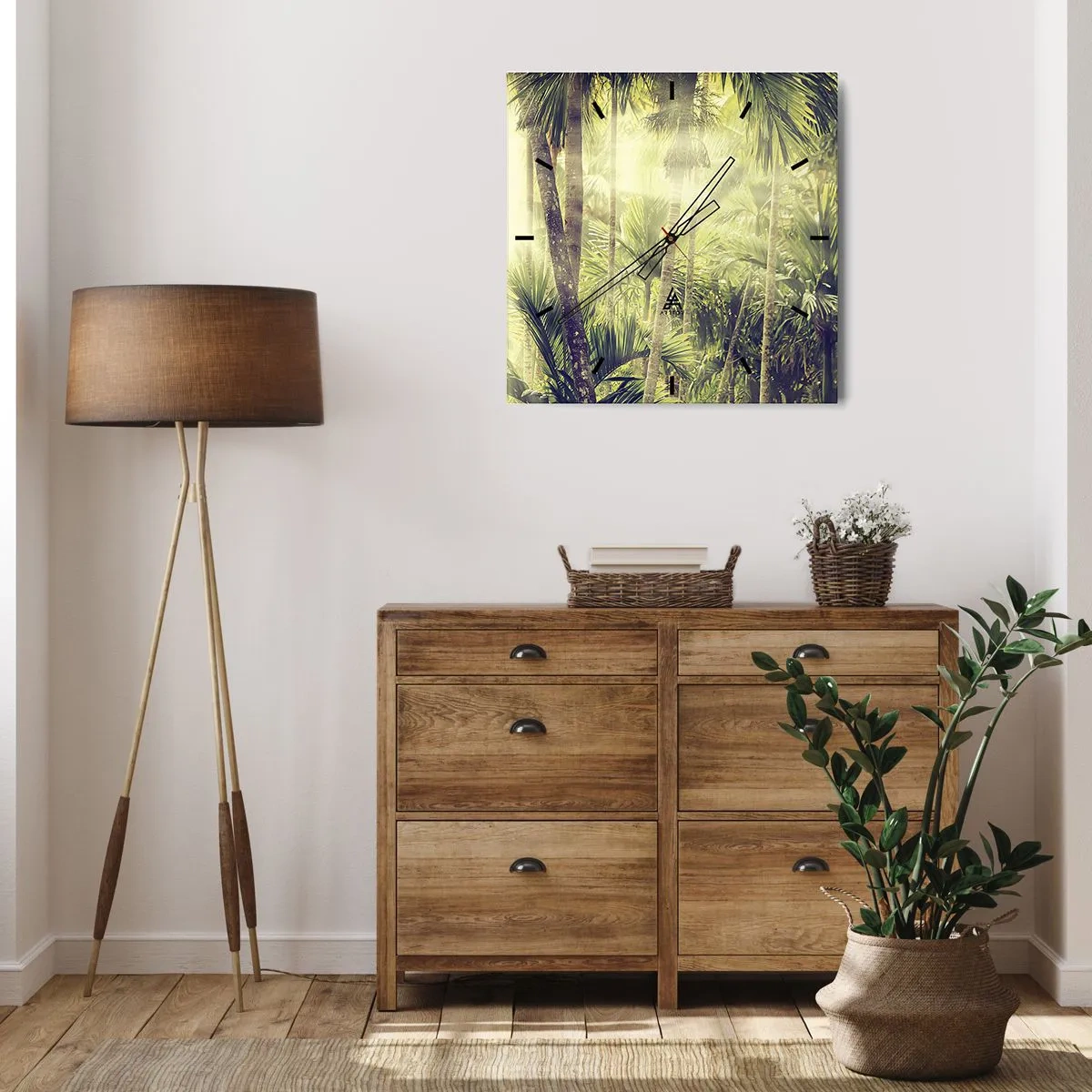 Nástenné hodiny - V zelenej žiare - 40x40 cm