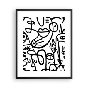 Plagát v čiernom ráme - Tváre a preludy - 40x50 cm