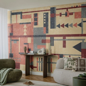 Fototapeta Premium Canvas - Vodorovná a zvislá kombinácia - Abstrakcia, Kus, Moderný vzor - 350x256 cm