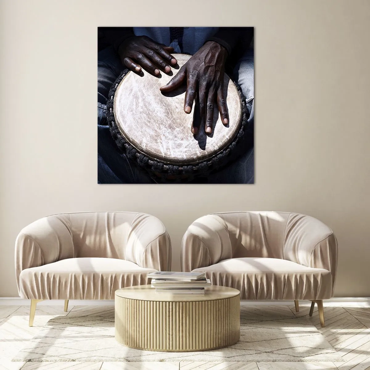 Obraz na skle - Žite vo svojom rytme - 70x70 cm