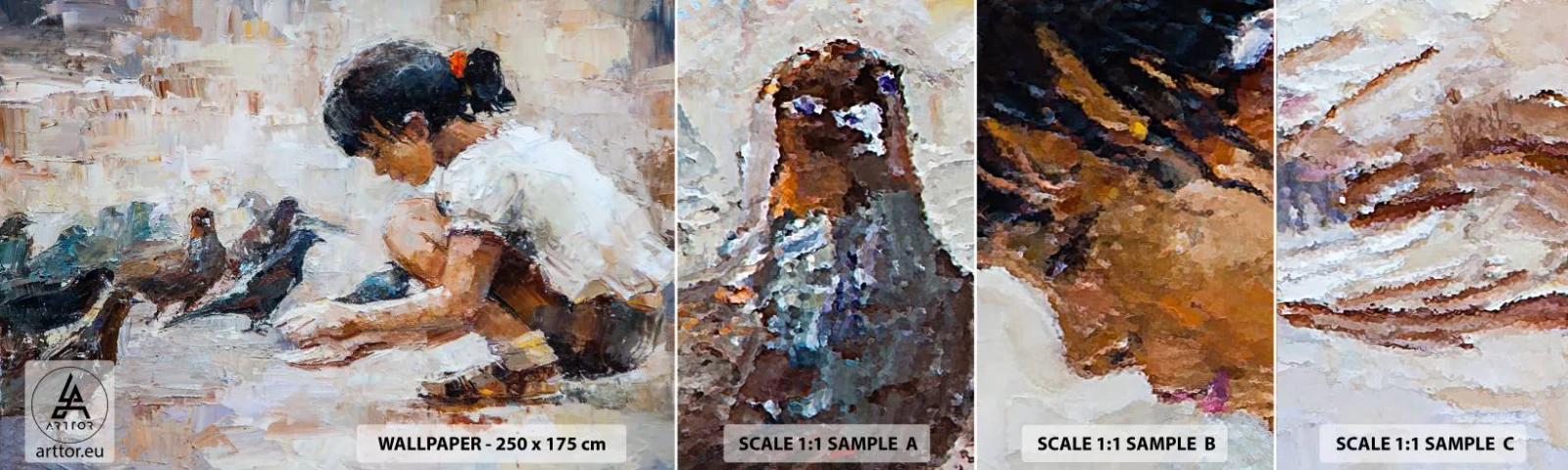 Vzorka samolepiacej fototapety Deluxe Sticker - Maličkí a najmilší - Dievča, Squab, Pre deti - 100x30 cm