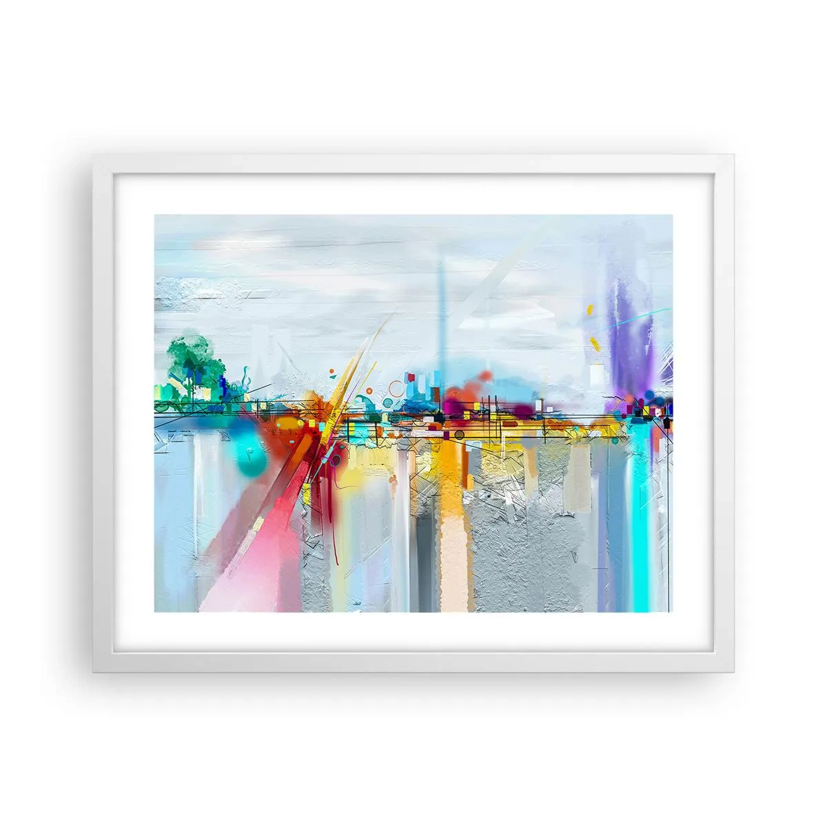 Plagát v bielom ráme - Most radosti nad riekou života - 50x40 cm