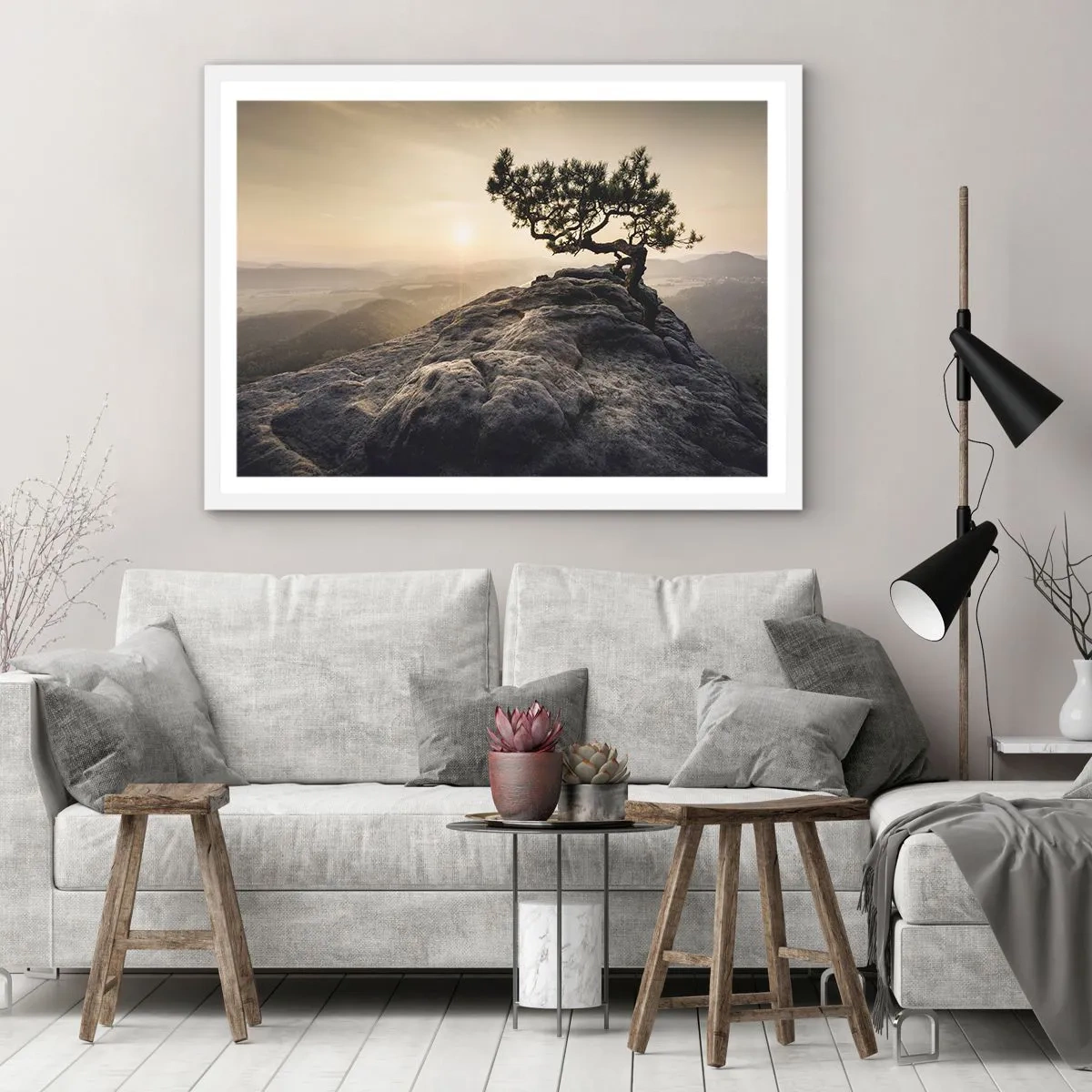 Plagát v bielom ráme - Život vždy víťazí - 50x40 cm