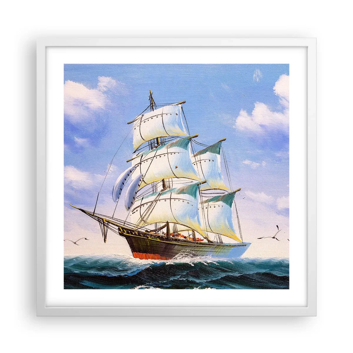 Plagát v bielom ráme - Hrdo s vetrom - 50x50 cm