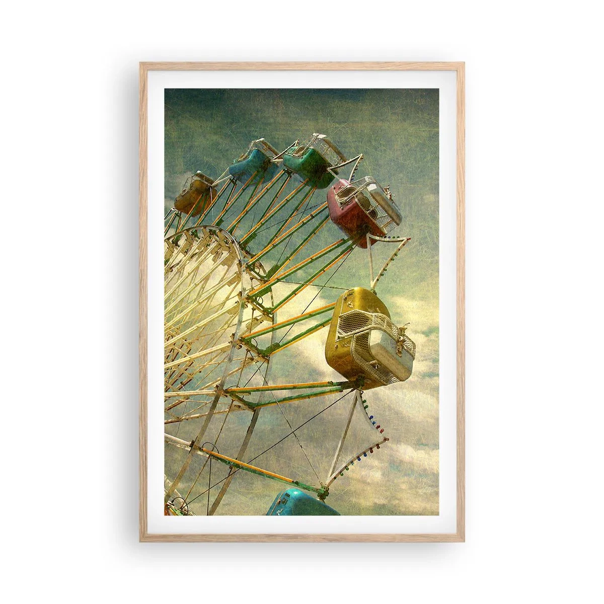 Plagát v ráme zo svetlého duba - Bude, bude zábava… - 61x91 cm