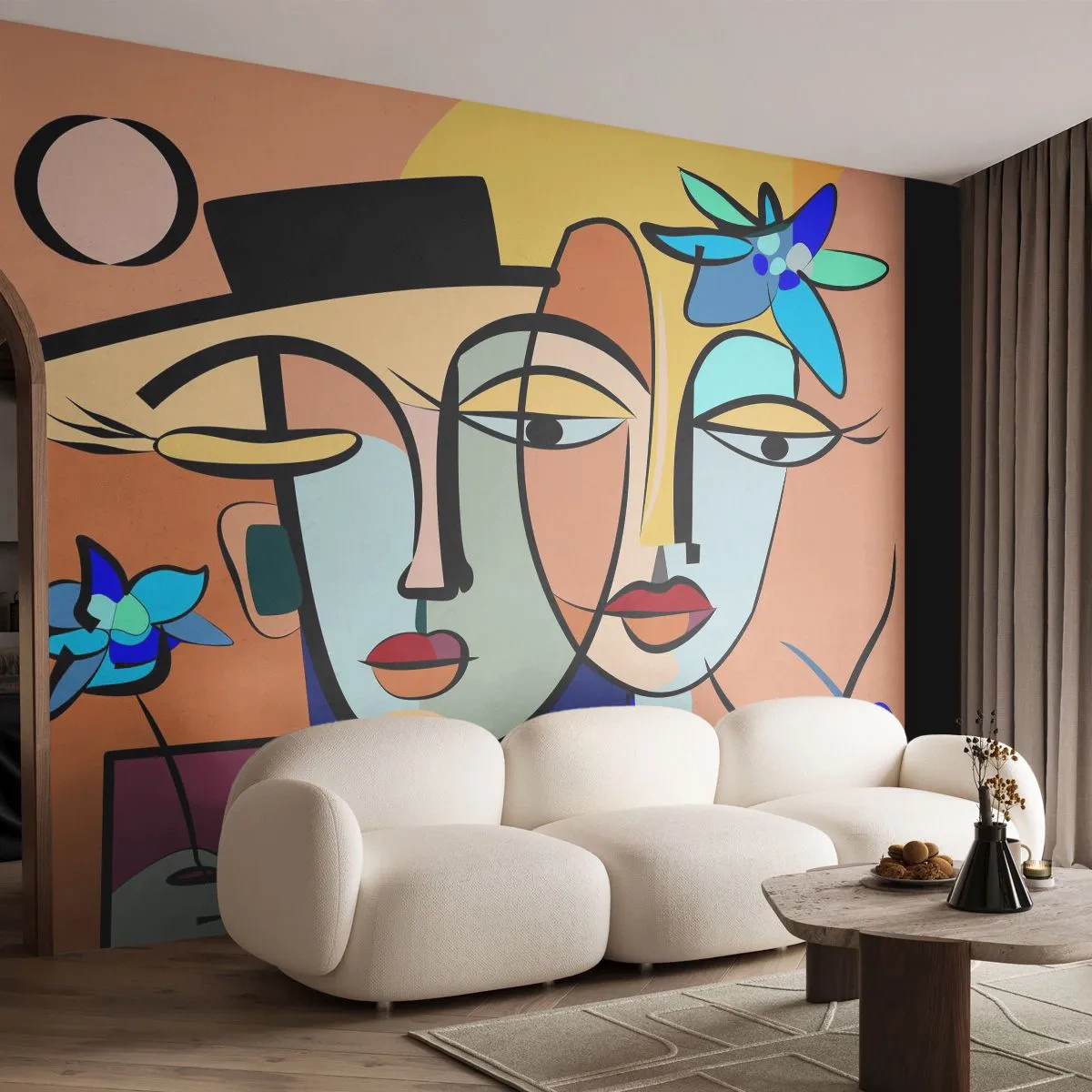 Fototapeta Premium Sand - Picassovo randez vous - Tváre, Moderné, kubizmus - 100x70 cm