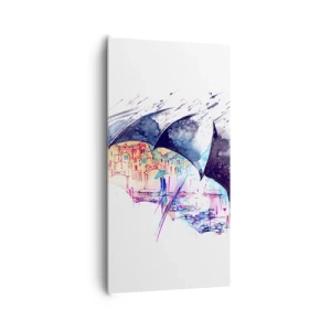 Obraz na plátne - Prechádzka v daždi - 65x120 cm