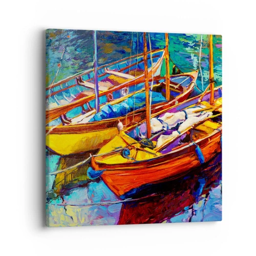 Obraz na plátne - Na vode hustej od farieb - 40x40 cm