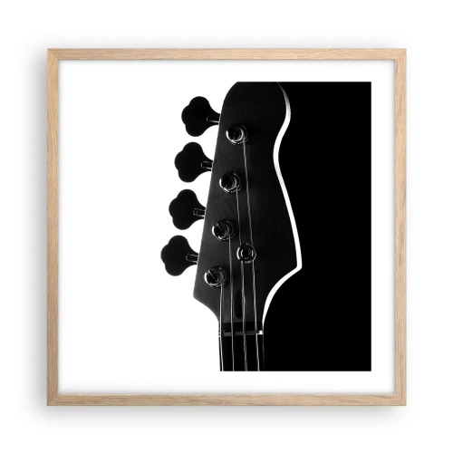 Plagát v ráme zo svetlého duba - Rockové ticho - 50x50 cm