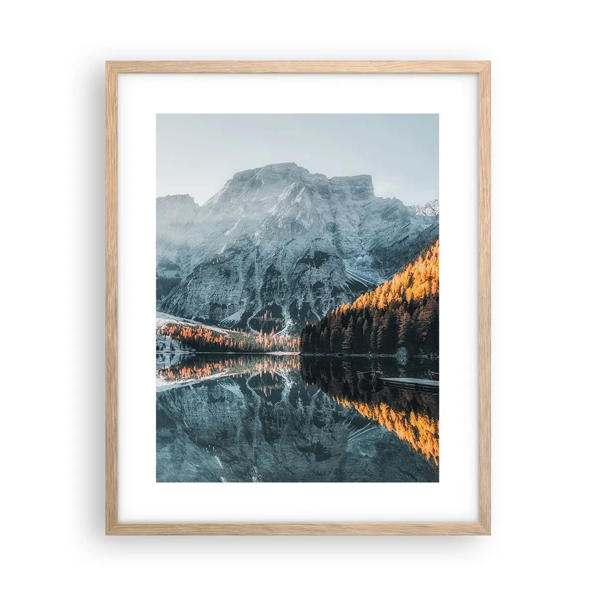 Plagát v ráme zo svetlého duba - Zrkadlová krajina - 40x50 cm