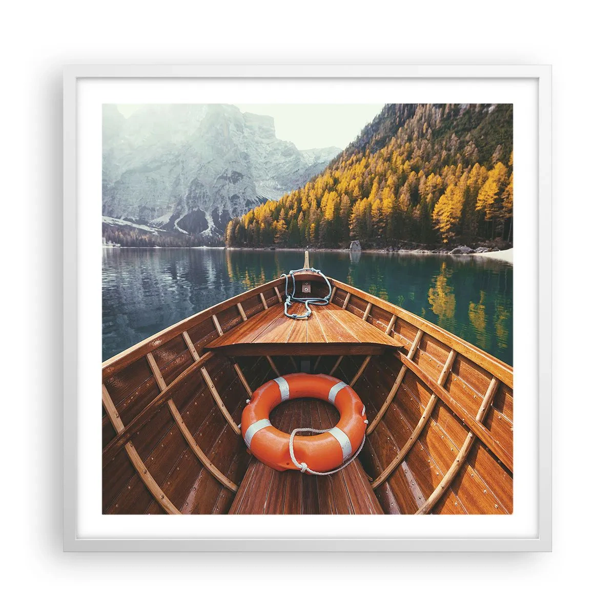 Plagát v bielom ráme - Horská túra - 60x60 cm