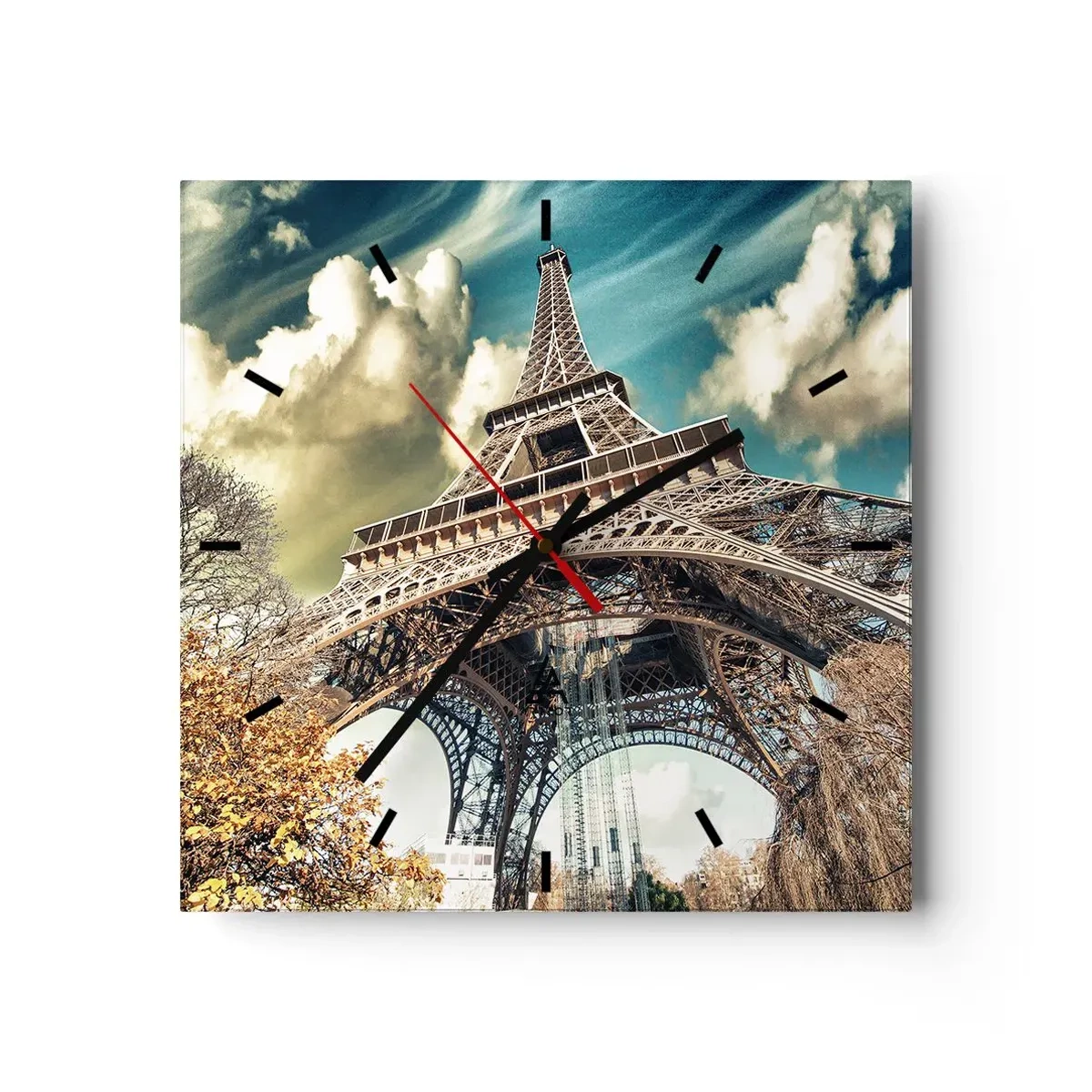Nástenné hodiny - A na jeseň v Paríži… - 30x30 cm