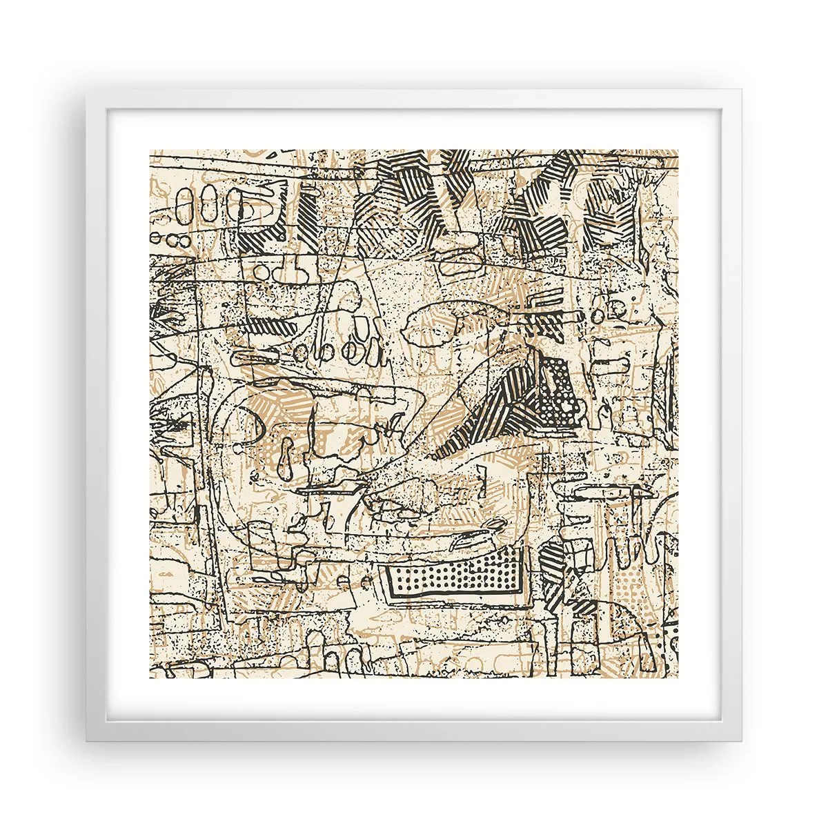 Plagát v bielom ráme - Čaká na rozlúštenie - 50x50 cm