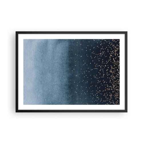 Plagát v čiernom ráme - Kompozícia – modrej fázy - 70x50 cm