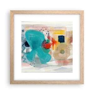 Plagát v ráme zo svetlého duba - Farebná hra - 30x30 cm