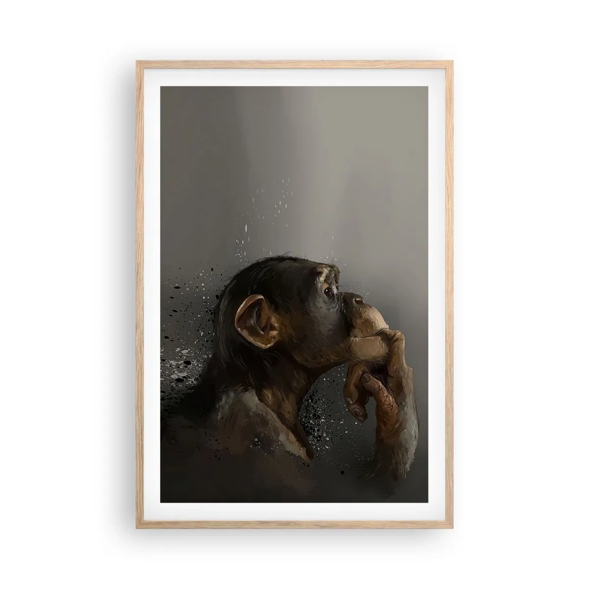 Plagát v ráme zo svetlého duba - Určite mysliteľ - 61x91 cm