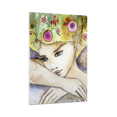 Obraz na skle - Motýlia princezná - 50x70 cm