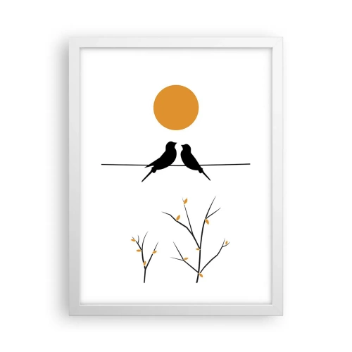 Plagát v bielom ráme - Slávičí večer - 30x40 cm
