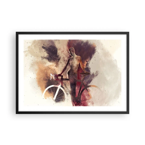 Plagát v čiernom ráme - Cyklistická duša v mramorových tvaroch - 70x50 cm