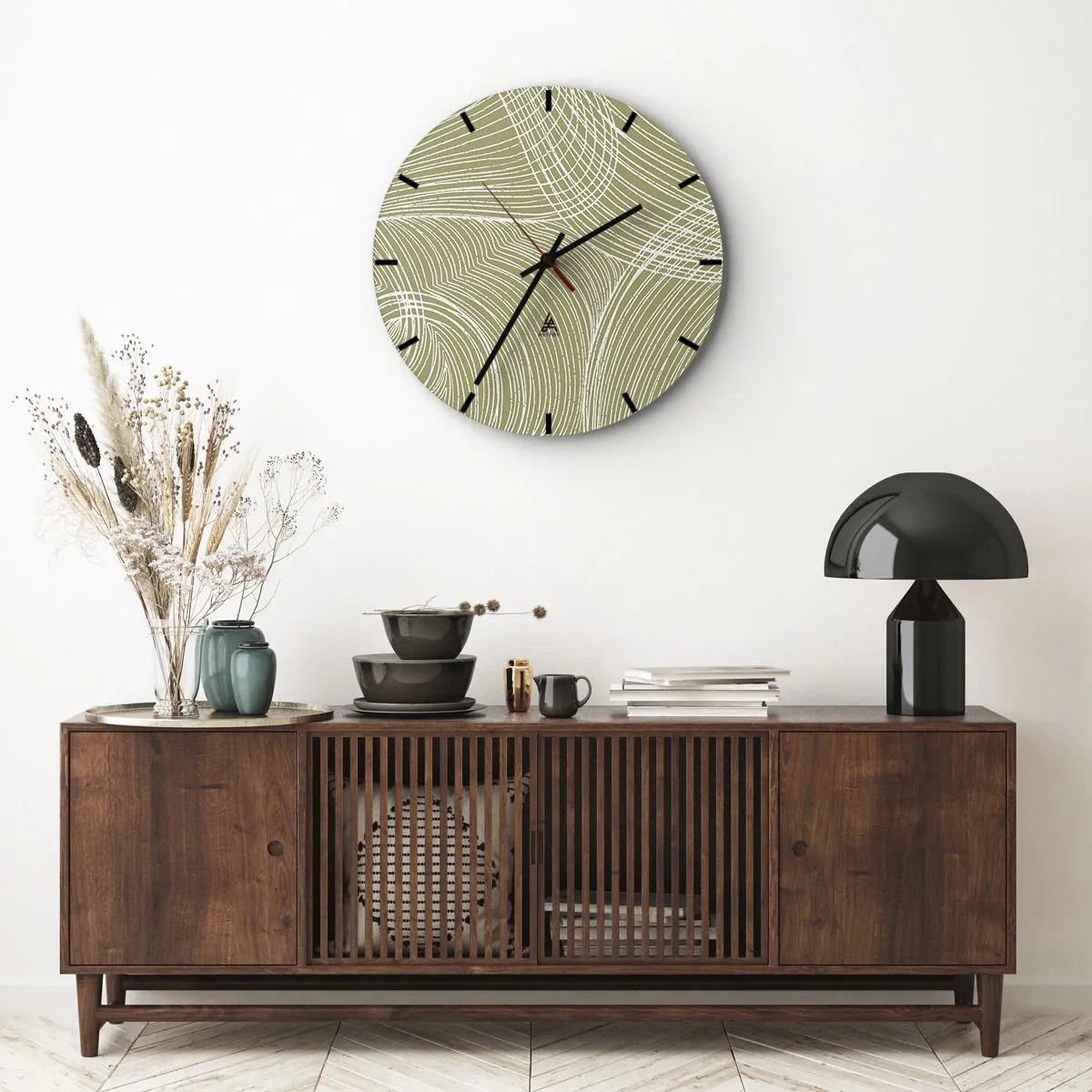 Nástenné hodiny - Majstrovská abstrakcia v bielej - 30x30 cm