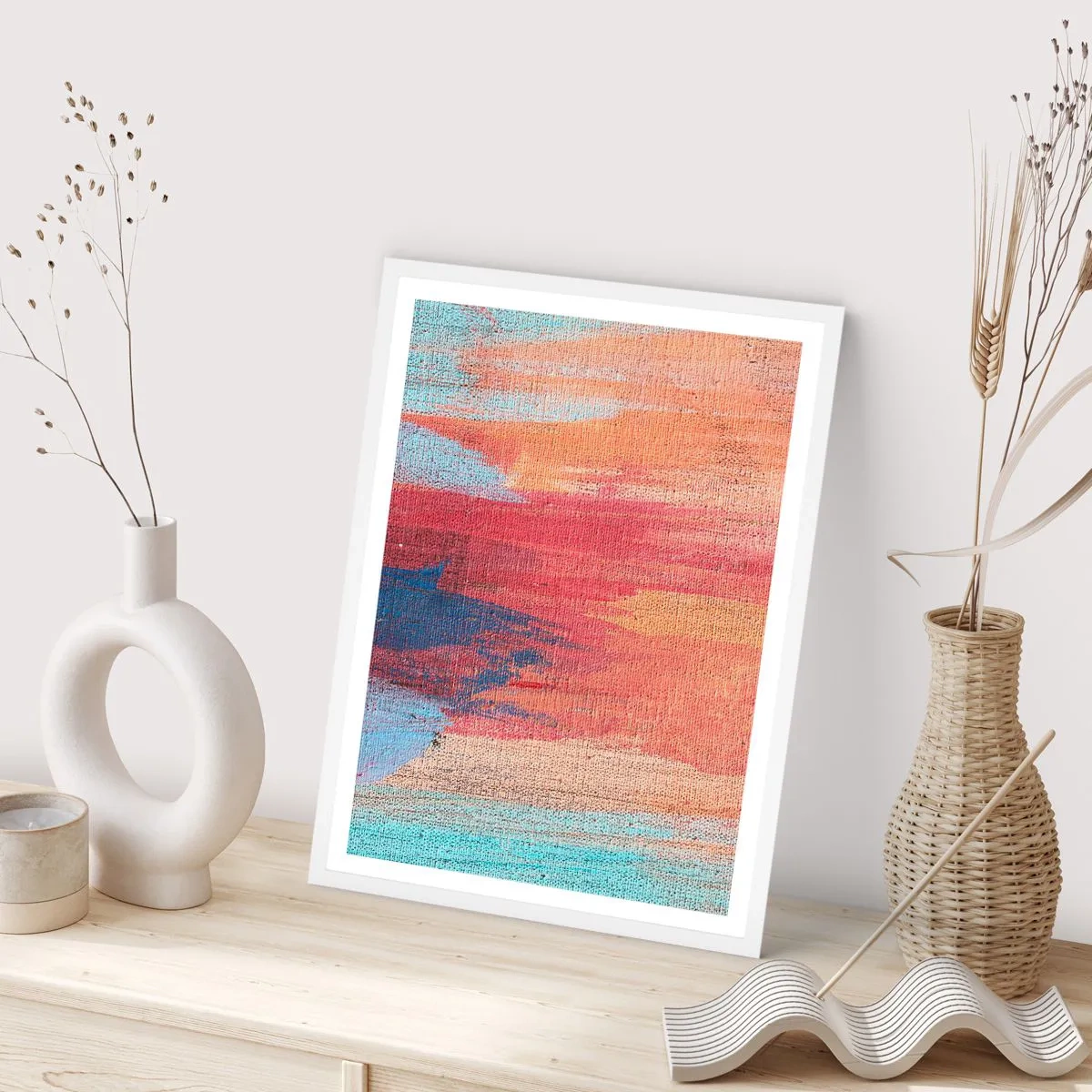 Plagát v bielom ráme - Stekať dúhou - 30x40 cm