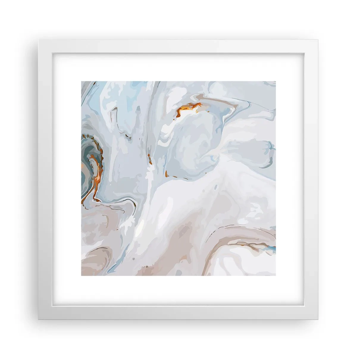 Plagát v bielom ráme - Povznesená biela - 30x30 cm