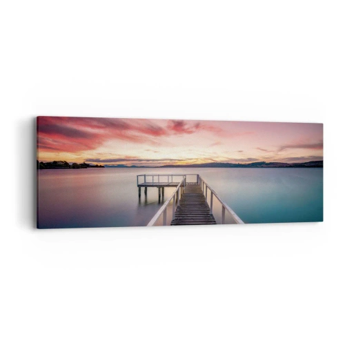 Obraz na plátne - Jemný plameň večera - 90x30 cm