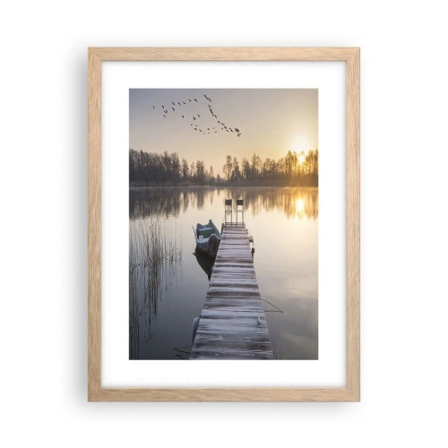 Plagát v ráme zo svetlého duba - Časom sa vrátim - 30x40 cm