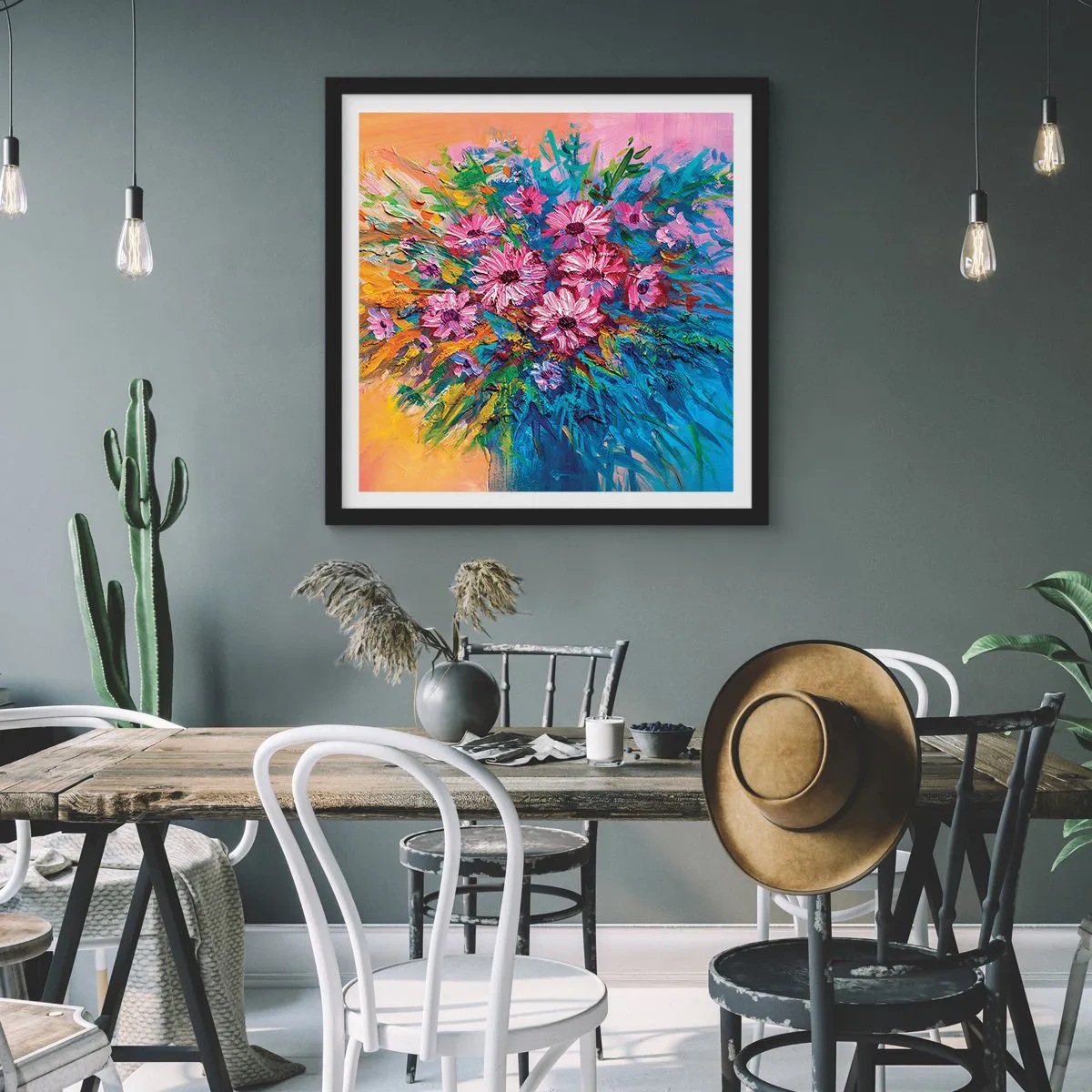 Plagát v čiernom ráme - Energia života - 50x50 cm