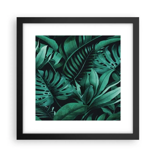 Plagát v čiernom ráme - Hĺbka tropickej zelene - 30x30 cm