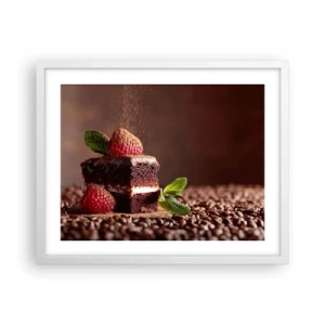 Plagát v bielom ráme - Život je sladký - 50x40 cm